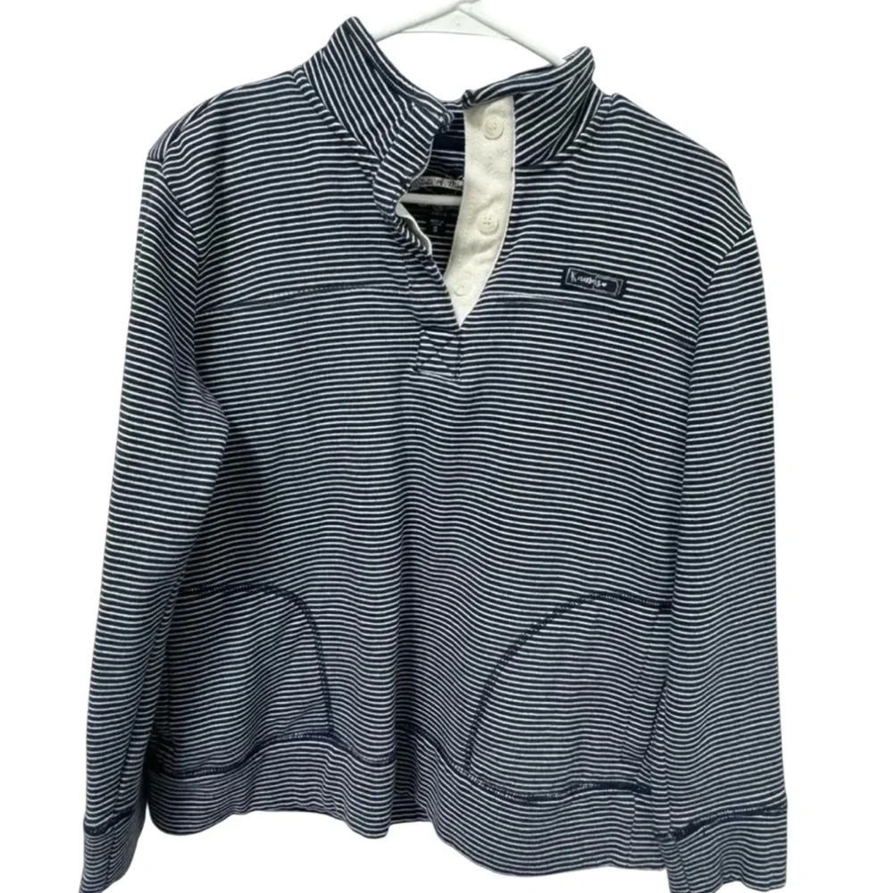 Kansas Pullover, State of Mind, Navy and White, Size Small, Soft Top, EUC